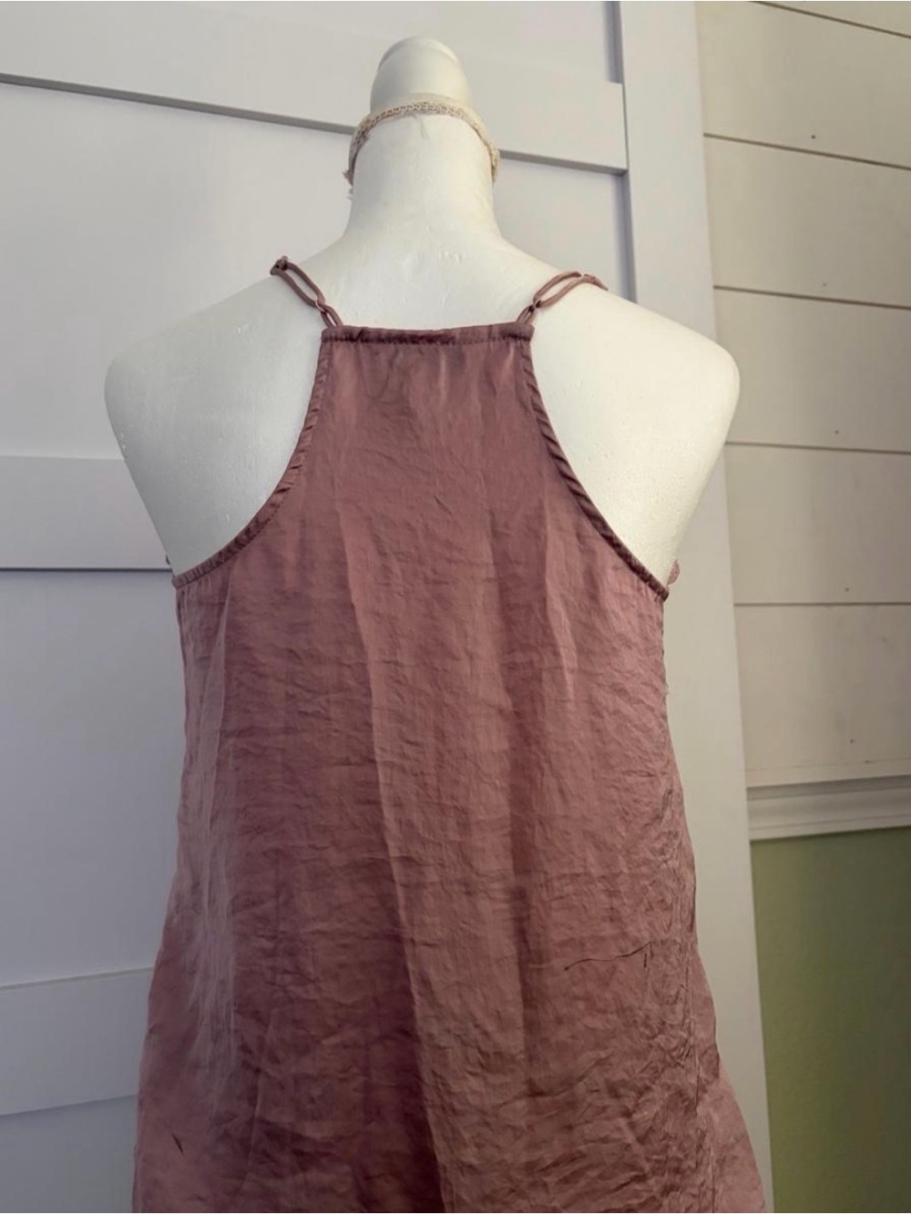 Nine West Dusty Rose Lace-Trim Satin Cami - Picture 2 of 4